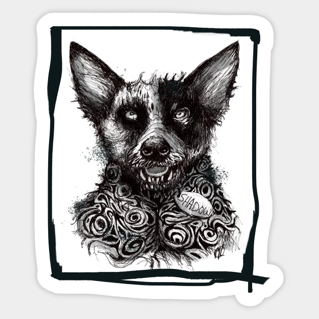 Shadow the Blue Heeler Sticker by Artist Layne